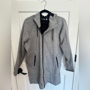 Athleta Heathered Gray and Black Hoodie
